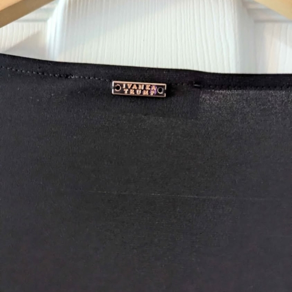 NWT - Ivanka Trump Black Ruffle/Lace Long-Sleeve Top - Picture 4 of 6